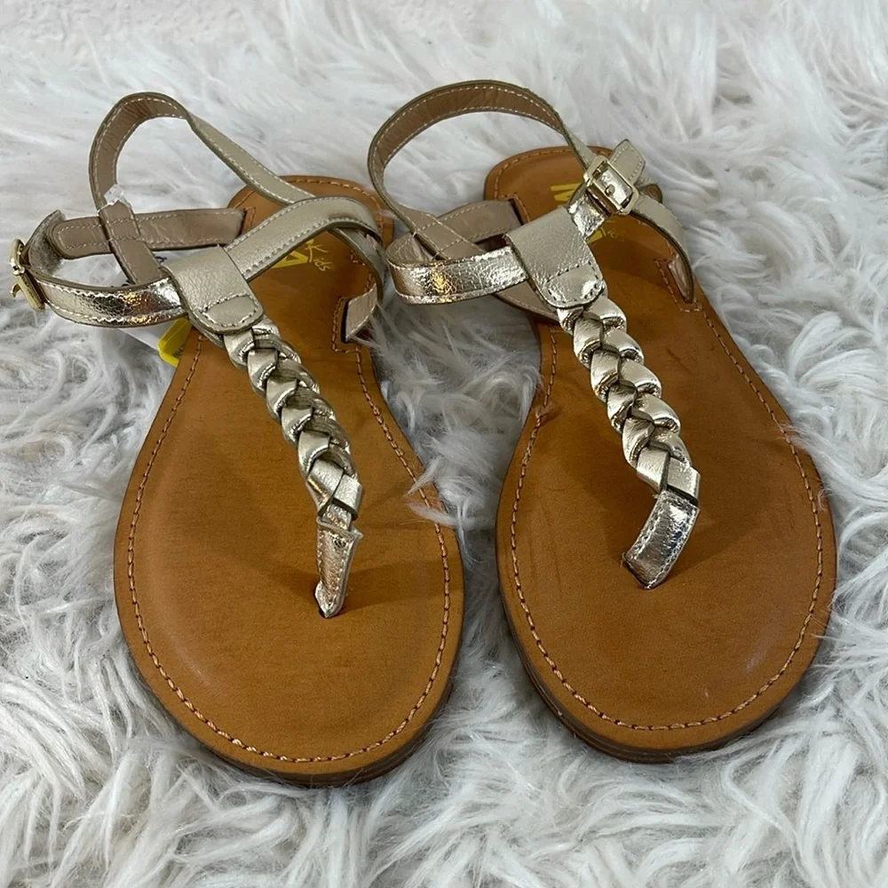 MIA Kids Annae T-Strap Soft Gold Sandals Size 3 NEW